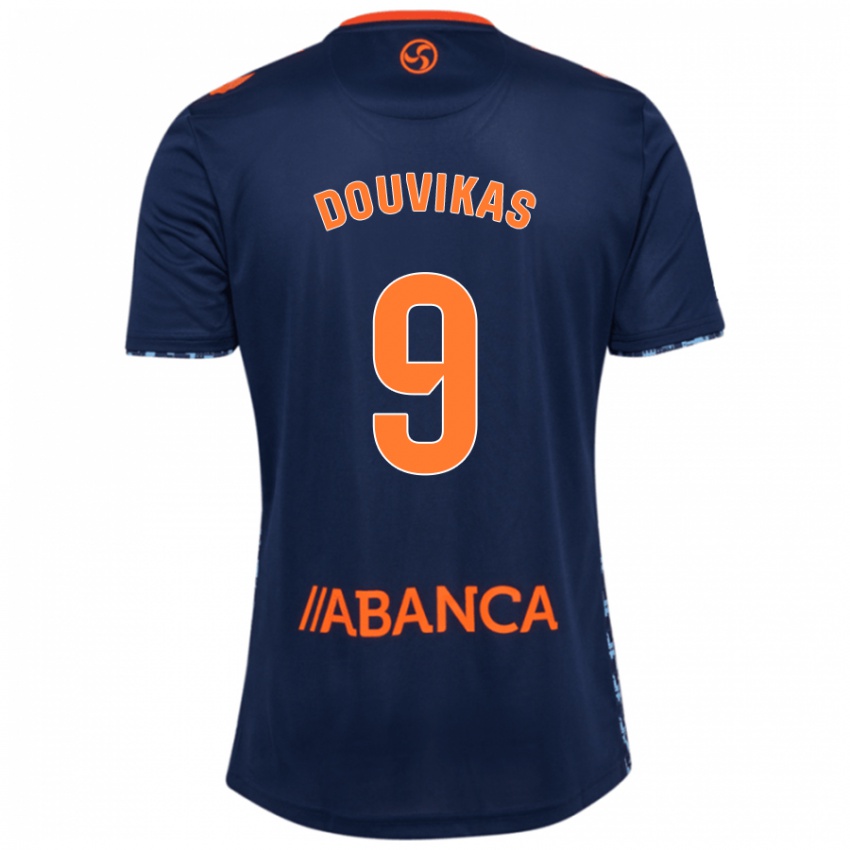 Donna Maglia Anastasios Douvikas #9 Blu Navy Kit Gara Away 2024/25 Maglietta