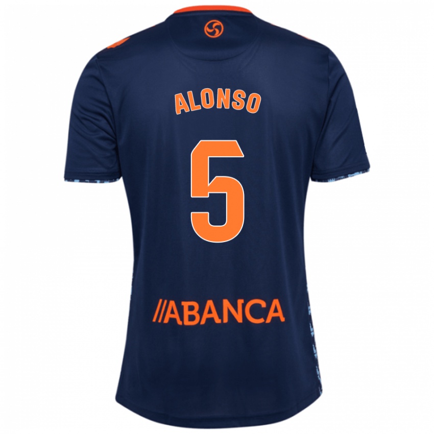 Donna Maglia Gael Alonso #5 Blu Navy Kit Gara Away 2024/25 Maglietta