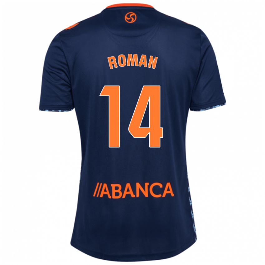 Donna Maglia Miguel Román #14 Blu Navy Kit Gara Away 2024/25 Maglietta