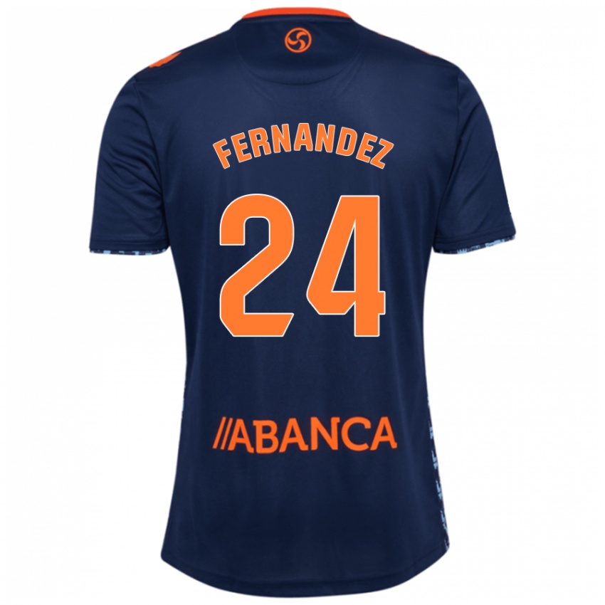 Donna Maglia César Fernández #24 Blu Navy Kit Gara Away 2024/25 Maglietta