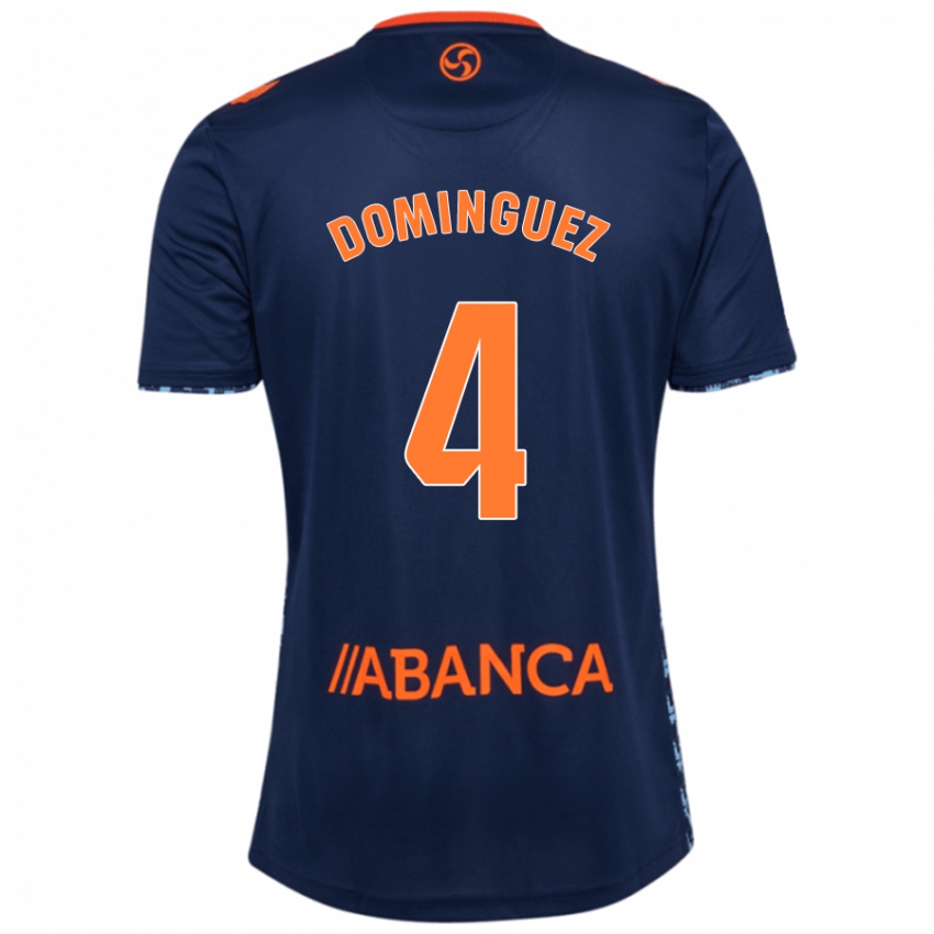 Donna Maglia Javi Domínguez #4 Blu Navy Kit Gara Away 2024/25 Maglietta