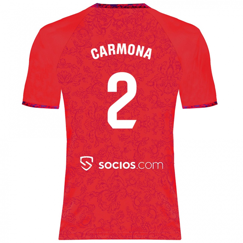 Donna Maglia José Ángel Carmona #2 Rosso Kit Gara Away 2024/25 Maglietta