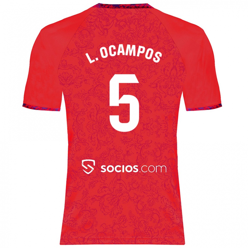 Donna Maglia Lucas Ocampos #5 Rosso Kit Gara Away 2024/25 Maglietta