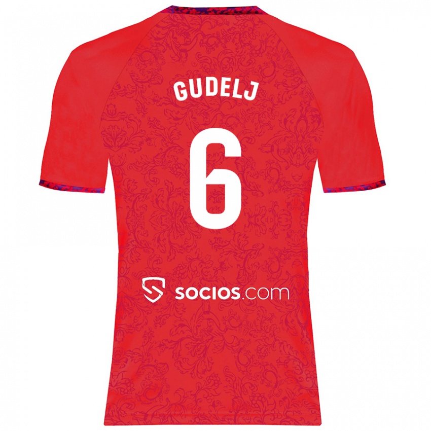 Donna Maglia Nemanja Gudelj #6 Rosso Kit Gara Away 2024/25 Maglietta