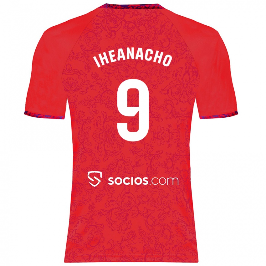 Donna Maglia Kelechi Iheanacho #9 Rosso Kit Gara Away 2024/25 Maglietta