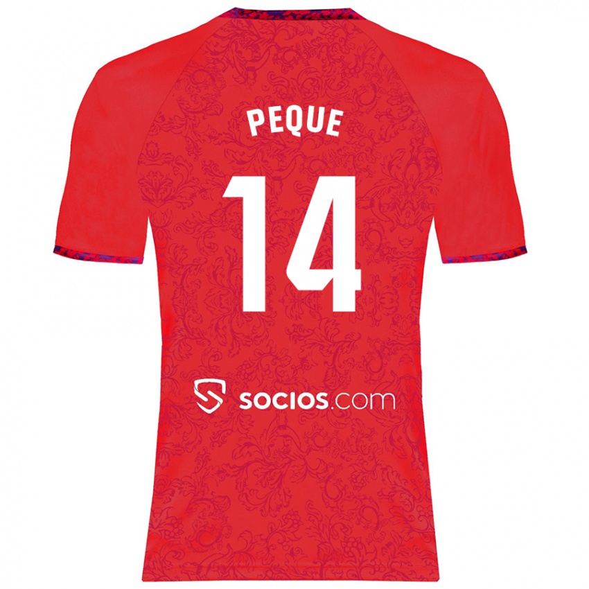 Donna Maglia Peque Fernández #14 Rosso Kit Gara Away 2024/25 Maglietta