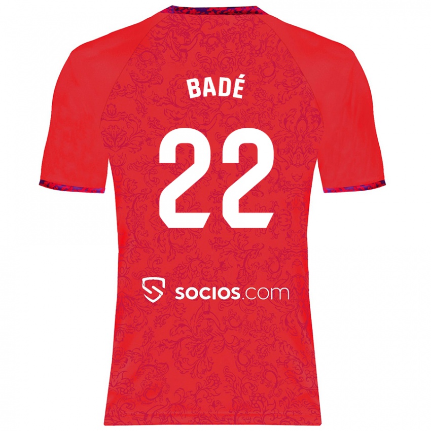 Donna Maglia Loic Bade #22 Rosso Kit Gara Away 2024/25 Maglietta