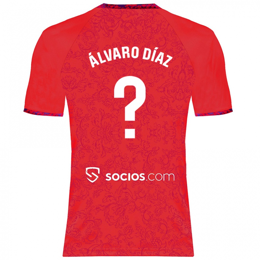 Donna Maglia Álvaro Díaz #0 Rosso Kit Gara Away 2024/25 Maglietta