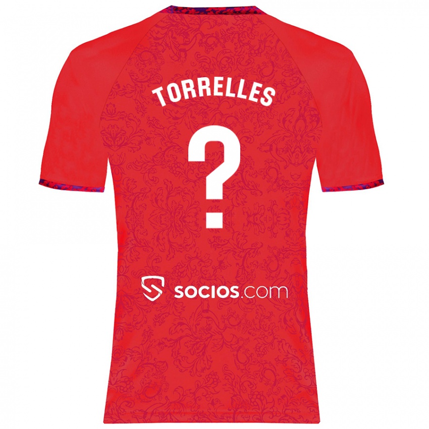 Donna Maglia Genís Torrelles #0 Rosso Kit Gara Away 2024/25 Maglietta