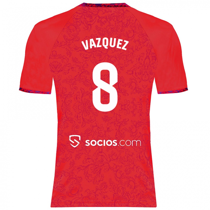 Donna Maglia Manolo Vazquez #8 Rosso Kit Gara Away 2024/25 Maglietta