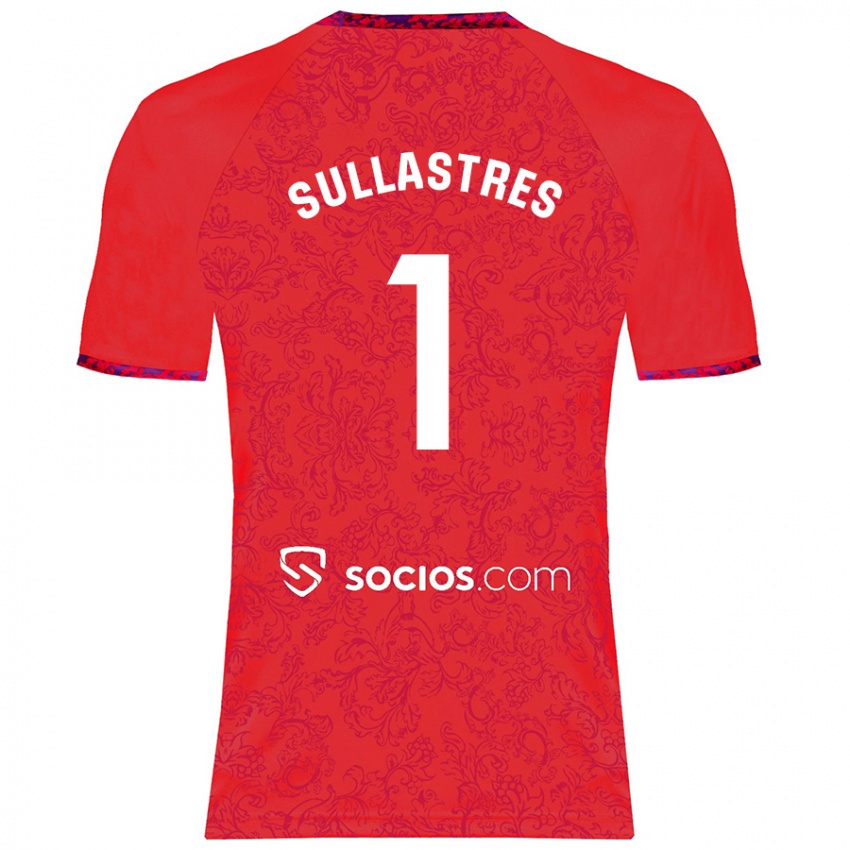 Donna Maglia Esther Sullastres Ayuso #1 Rosso Kit Gara Away 2024/25 Maglietta