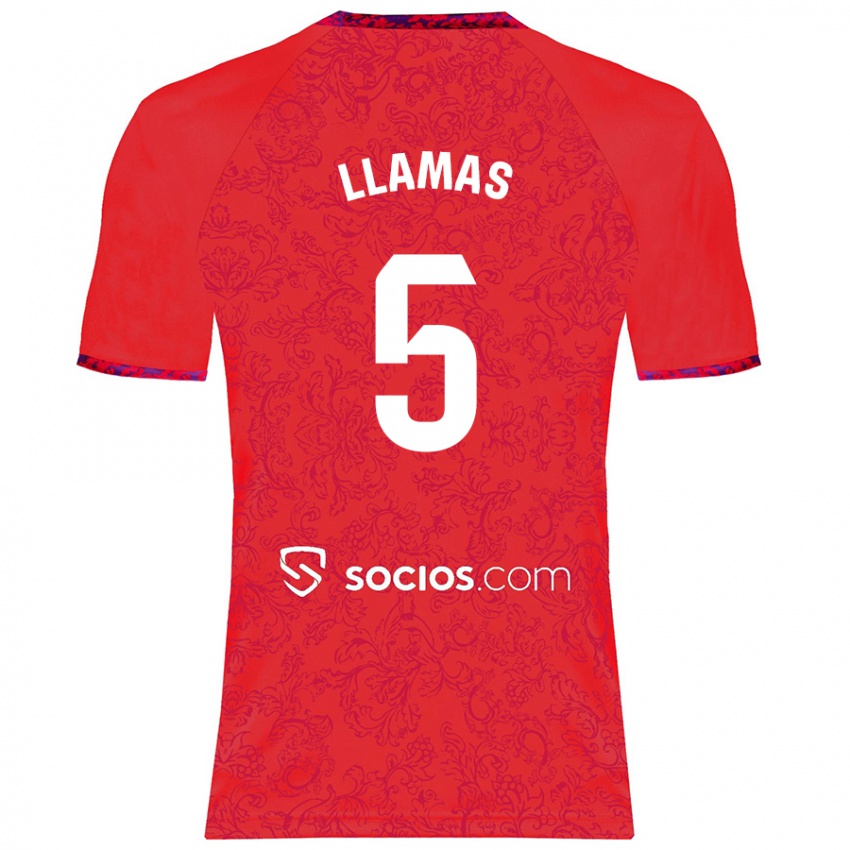 Donna Maglia Eva Llamas Hernández #5 Rosso Kit Gara Away 2024/25 Maglietta