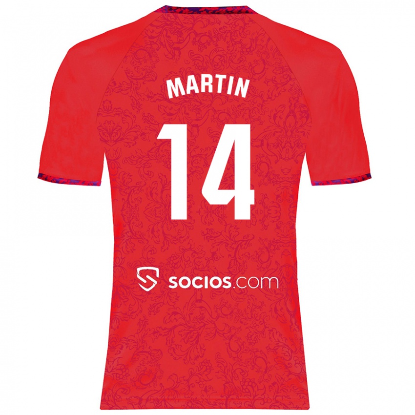 Donna Maglia Nazareth Martín #14 Rosso Kit Gara Away 2024/25 Maglietta