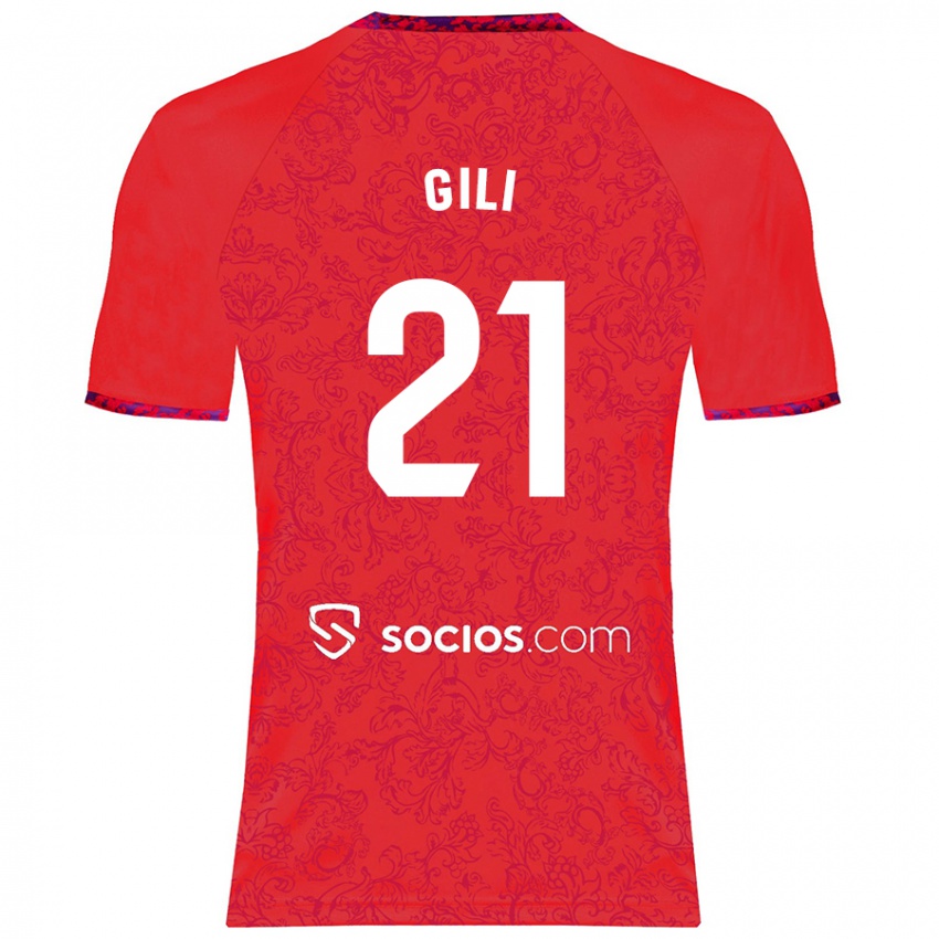 Donna Maglia Gemma Gili #21 Rosso Kit Gara Away 2024/25 Maglietta