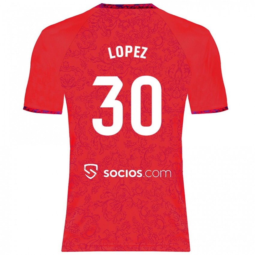 Donna Maglia Alba López #30 Rosso Kit Gara Away 2024/25 Maglietta