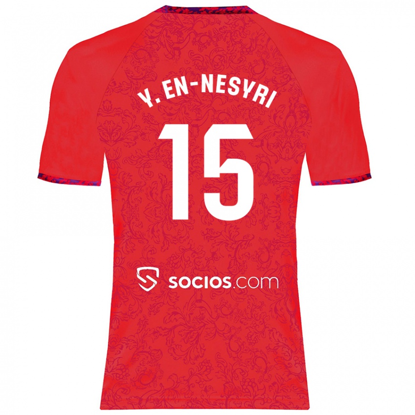 Donna Maglia Youssef En-Nesyri #15 Rosso Kit Gara Away 2024/25 Maglietta