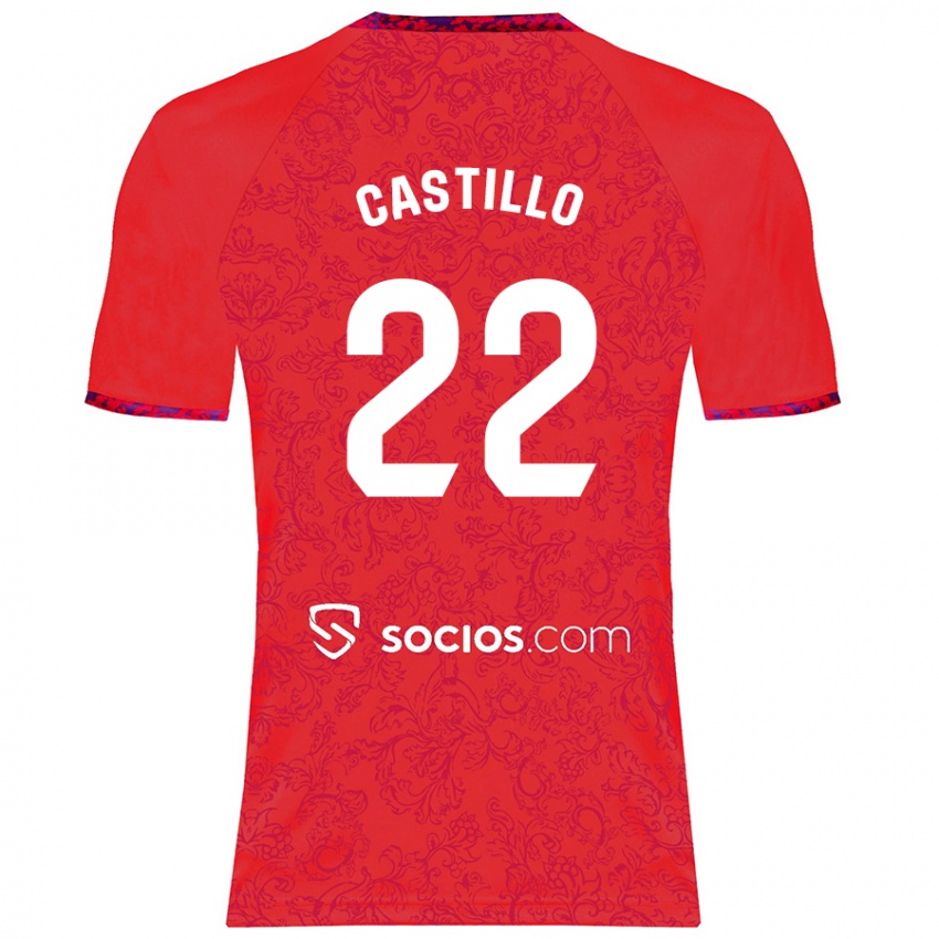 Donna Maglia José Castillo #22 Rosso Kit Gara Away 2024/25 Maglietta