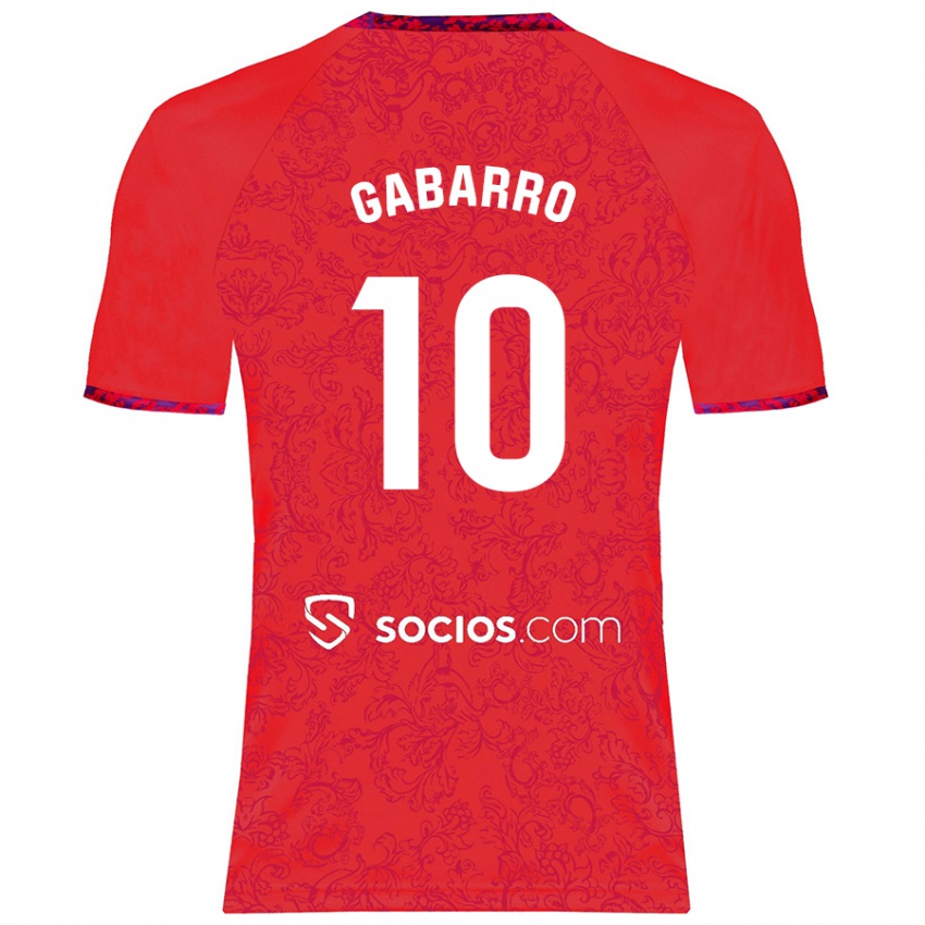 Donna Maglia María Inmaculada Gabarro Romero #10 Rosso Kit Gara Away 2024/25 Maglietta