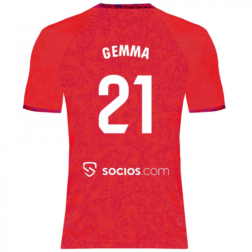 Donna Maglia Gemma Gili Giner #21 Rosso Kit Gara Away 2024/25 Maglietta