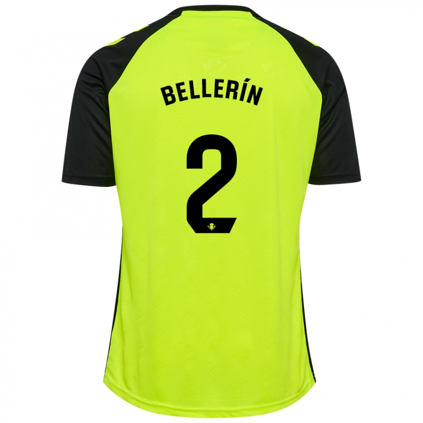 Donna Maglia Hector Bellerin #2 Giallo Fluorescente Nero Kit Gara Away 2024/25 Maglietta