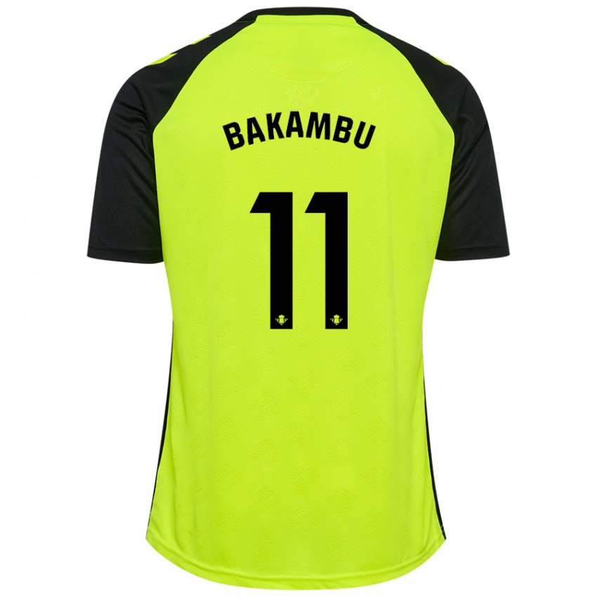 Donna Maglia Cedric Bakambu #11 Giallo Fluorescente Nero Kit Gara Away 2024/25 Maglietta