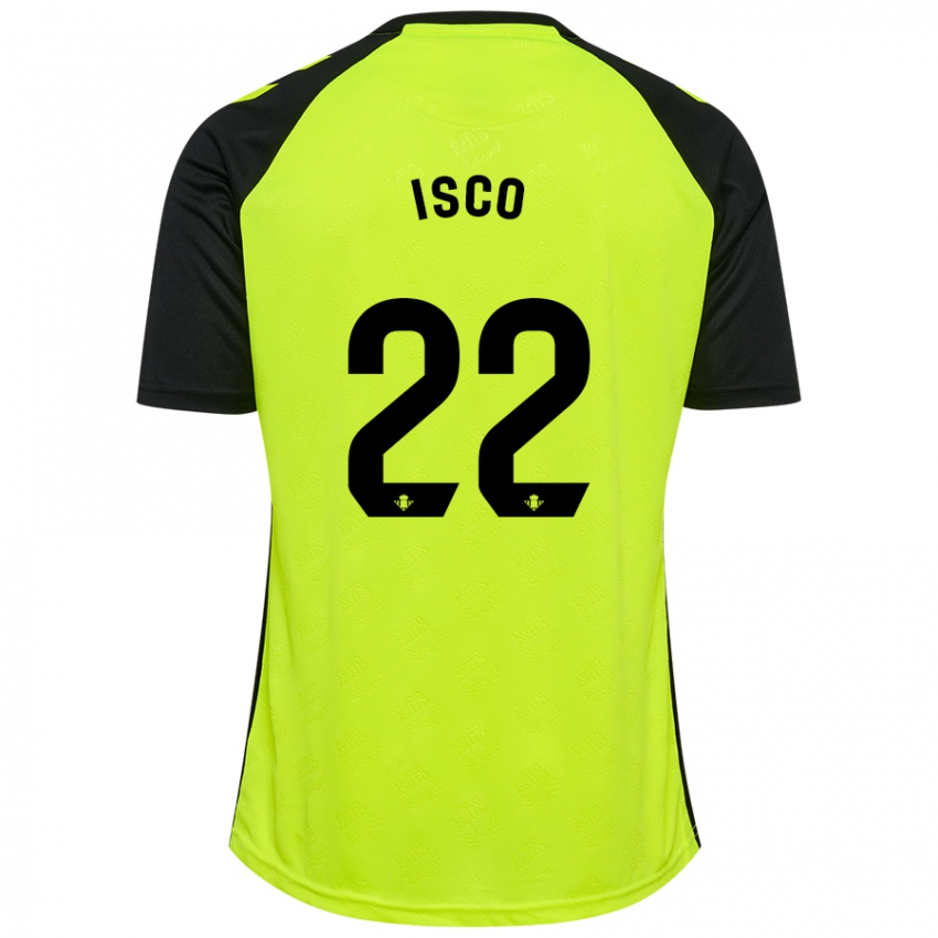 Donna Maglia Isco #22 Giallo Fluorescente Nero Kit Gara Away 2024/25 Maglietta