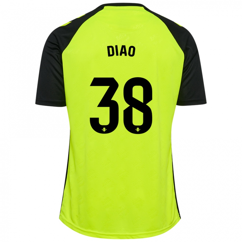 Donna Maglia Assane Diao #38 Giallo Fluorescente Nero Kit Gara Away 2024/25 Maglietta