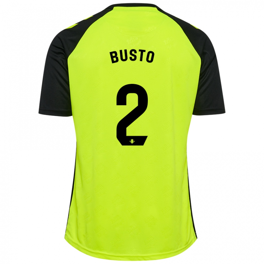 Donna Maglia Pablo Busto #2 Giallo Fluorescente Nero Kit Gara Away 2024/25 Maglietta