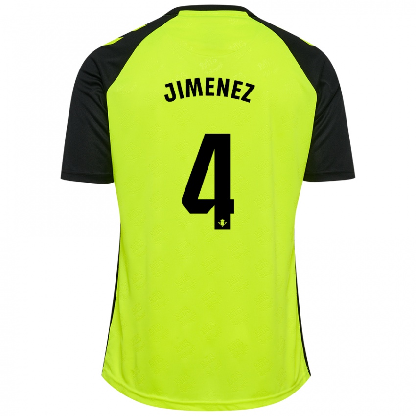 Donna Maglia María Jiménez Gutiérrez #4 Giallo Fluorescente Nero Kit Gara Away 2024/25 Maglietta