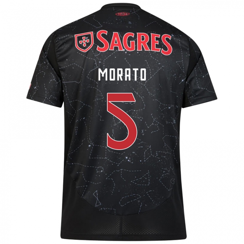 Donna Maglia Morato #5 Nero Rosso Kit Gara Away 2024/25 Maglietta