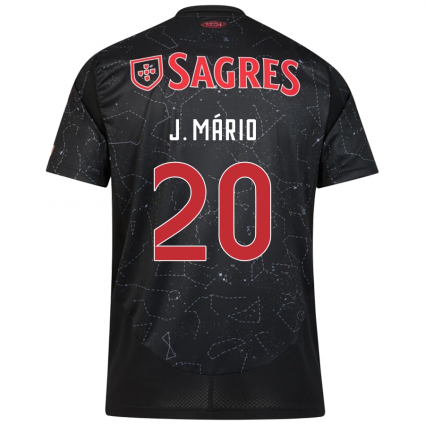 Donna Maglia Joao Mario #20 Nero Rosso Kit Gara Away 2024/25 Maglietta