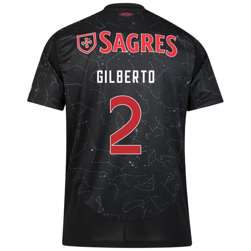 Donna Maglia Gilberto #2 Nero Rosso Kit Gara Away 2024/25 Maglietta