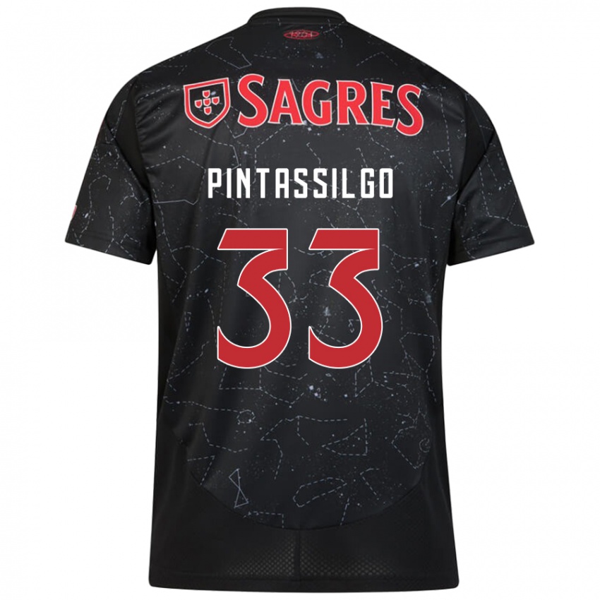 Donna Maglia Lara Pintassilgo #33 Nero Rosso Kit Gara Away 2024/25 Maglietta