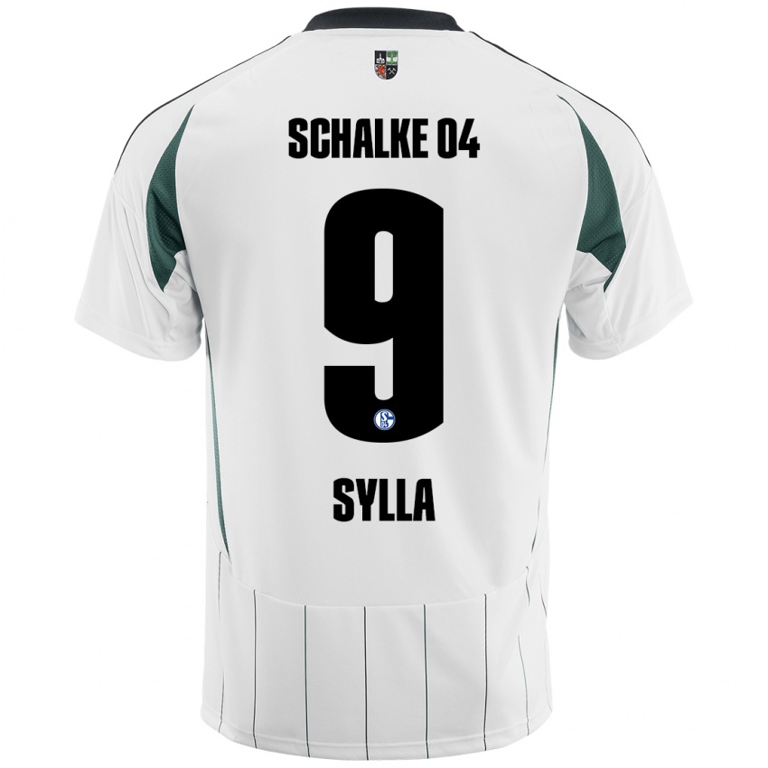 Donna Maglia Moussa Sylla #9 Bianco Verde Kit Gara Away 2024/25 Maglietta