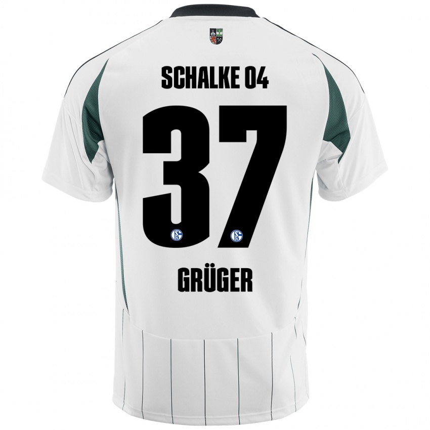 Donna Maglia Max Grüger #37 Bianco Verde Kit Gara Away 2024/25 Maglietta