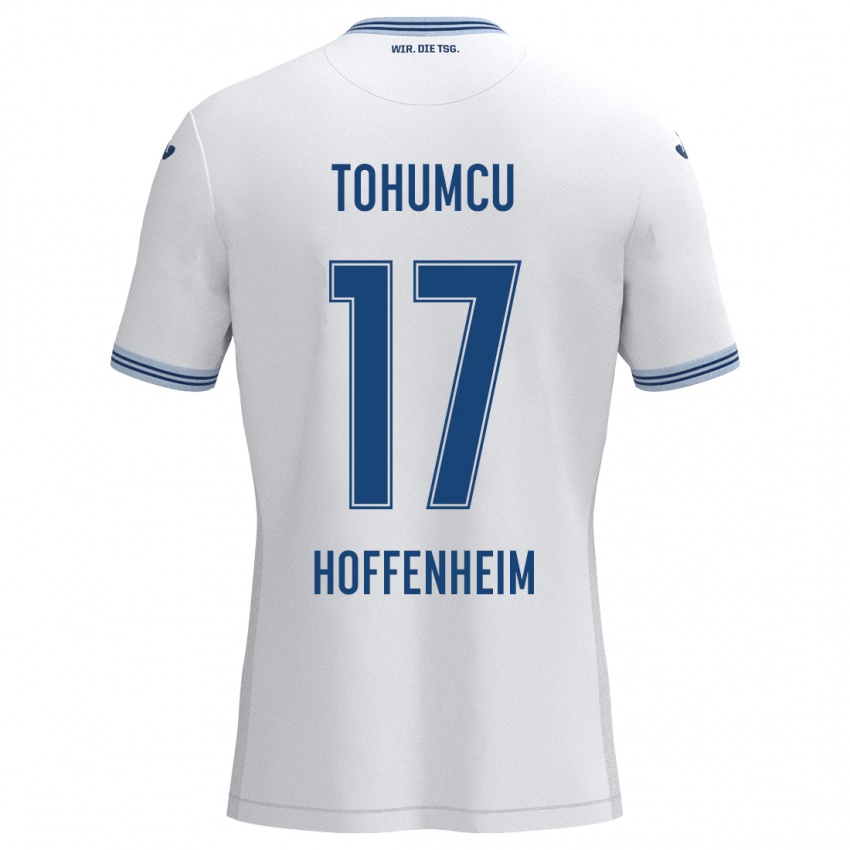 Donna Maglia Umut Tohumcu #17 Bianco Blu Kit Gara Away 2024/25 Maglietta