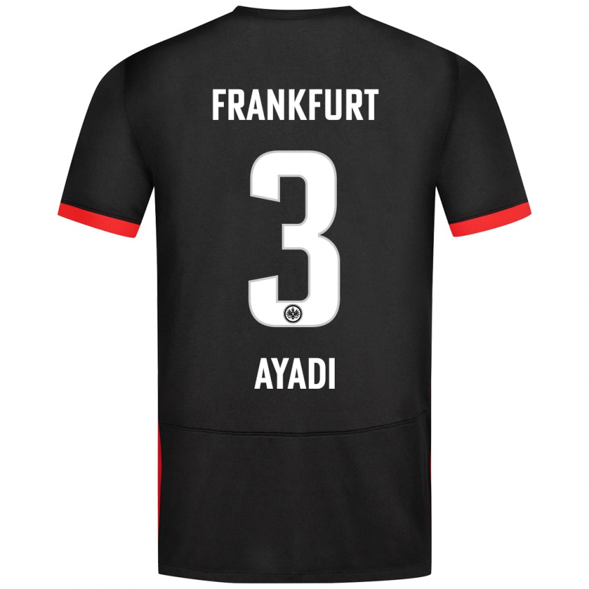 Donna Maglia Akram Ayadi #3 Nero Kit Gara Away 2024/25 Maglietta