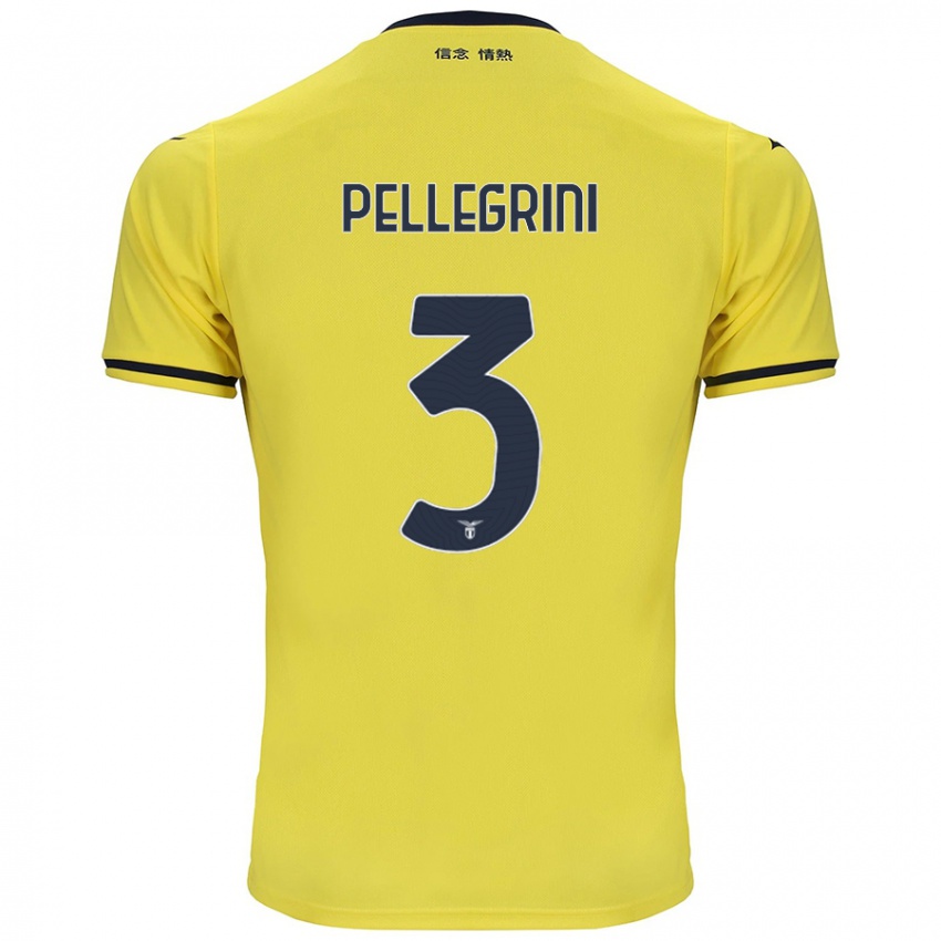 Donna Maglia Luca Pellegrini #3 Giallo Kit Gara Away 2024/25 Maglietta