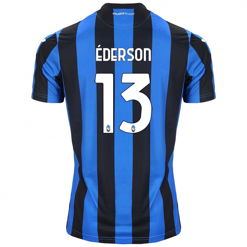 Bambino Maglia Ederson #13 Blu Nero Kit Gara Home 2024/25 Maglietta