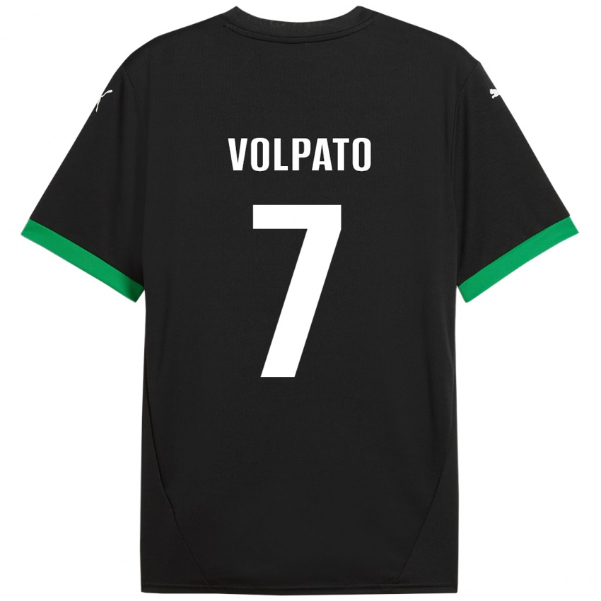 Bambino Maglia Cristian Volpato #7 Nero Verde Scuro Kit Gara Home 2024/25 Maglietta