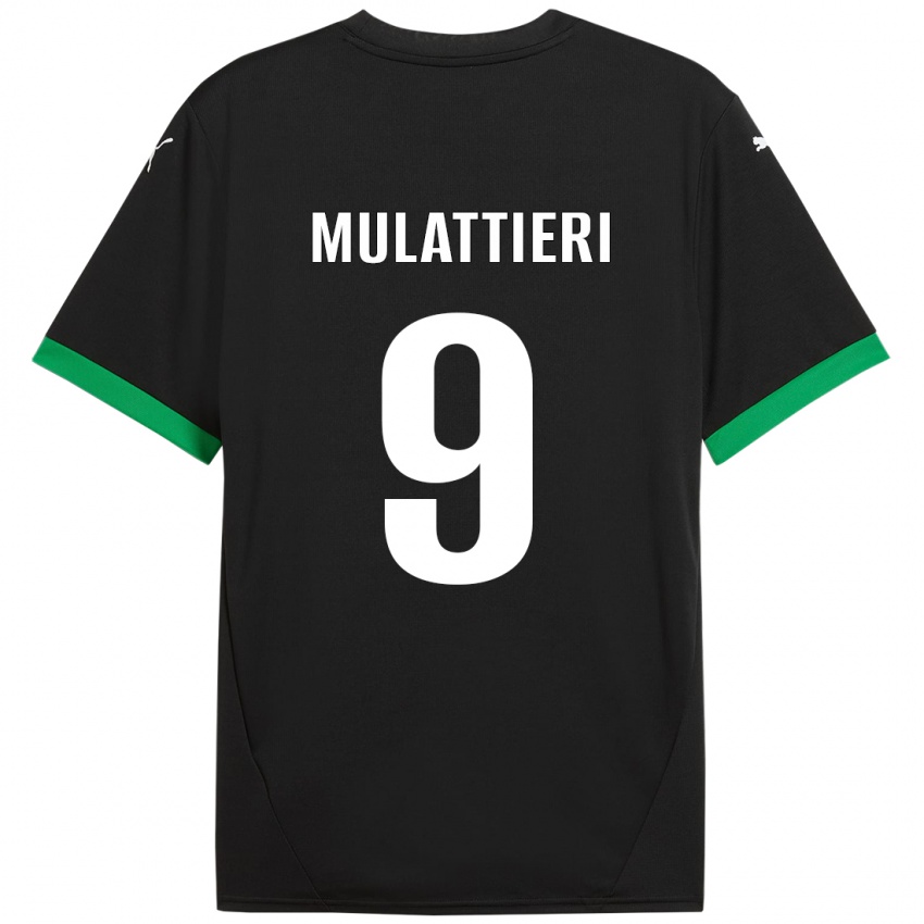 Bambino Maglia Samuele Mulattieri #9 Nero Verde Scuro Kit Gara Home 2024/25 Maglietta