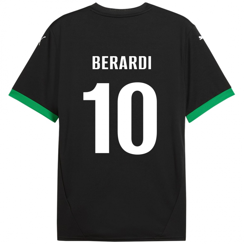 Bambino Maglia Domenico Berardi #10 Nero Verde Scuro Kit Gara Home 2024/25 Maglietta