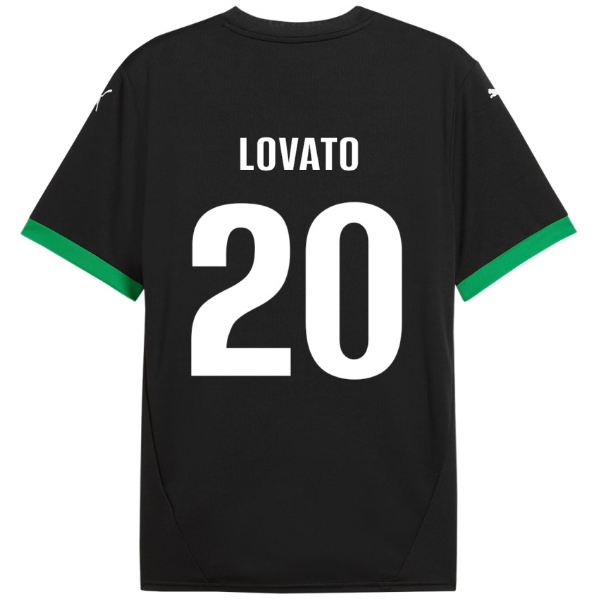 Bambino Maglia Matteo Lovato #20 Nero Verde Scuro Kit Gara Home 2024/25 Maglietta