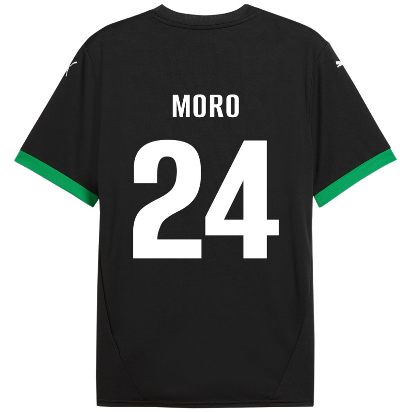 Bambino Maglia Luca Moro #24 Nero Verde Scuro Kit Gara Home 2024/25 Maglietta