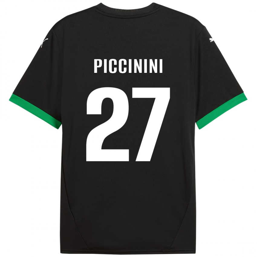 Bambino Maglia Stefano Piccinini #27 Nero Verde Scuro Kit Gara Home 2024/25 Maglietta