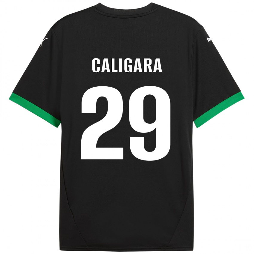 Bambino Maglia Fabrizio Caligara #29 Nero Verde Scuro Kit Gara Home 2024/25 Maglietta