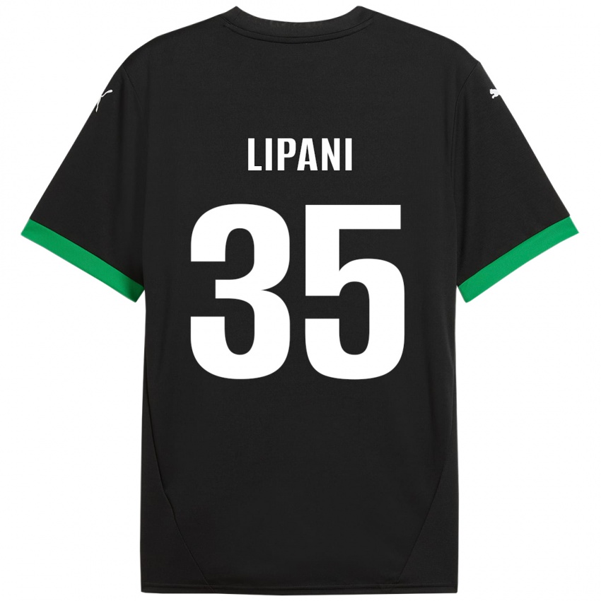 Bambino Maglia Luca Lipani #35 Nero Verde Scuro Kit Gara Home 2024/25 Maglietta