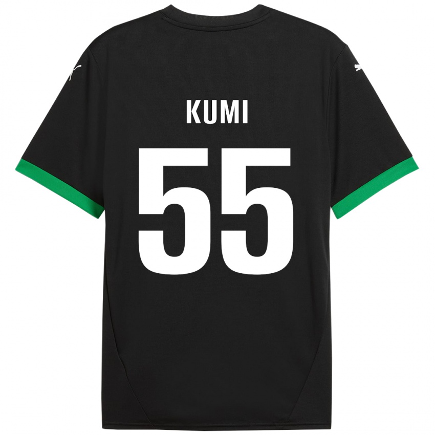 Bambino Maglia Justin Kumi #55 Nero Verde Scuro Kit Gara Home 2024/25 Maglietta