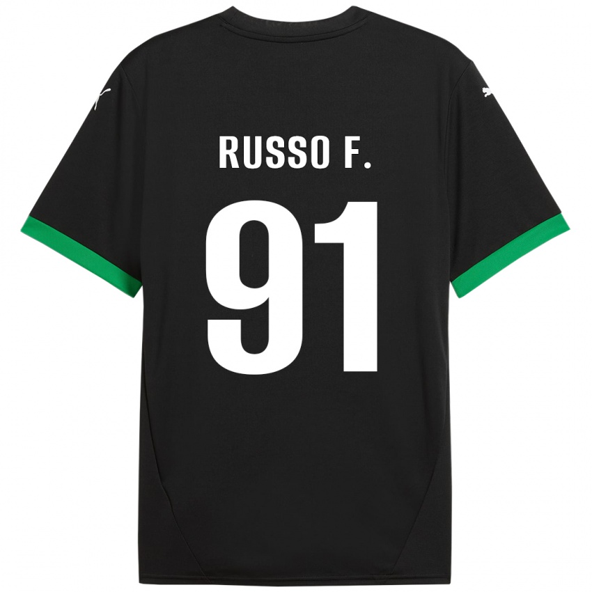 Bambino Maglia Flavio Russo #91 Nero Verde Scuro Kit Gara Home 2024/25 Maglietta