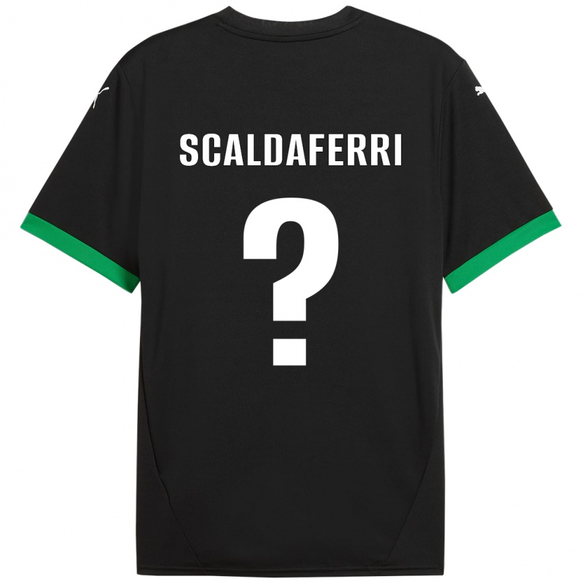 Bambino Maglia Andrea Scaldaferri #0 Nero Verde Scuro Kit Gara Home 2024/25 Maglietta